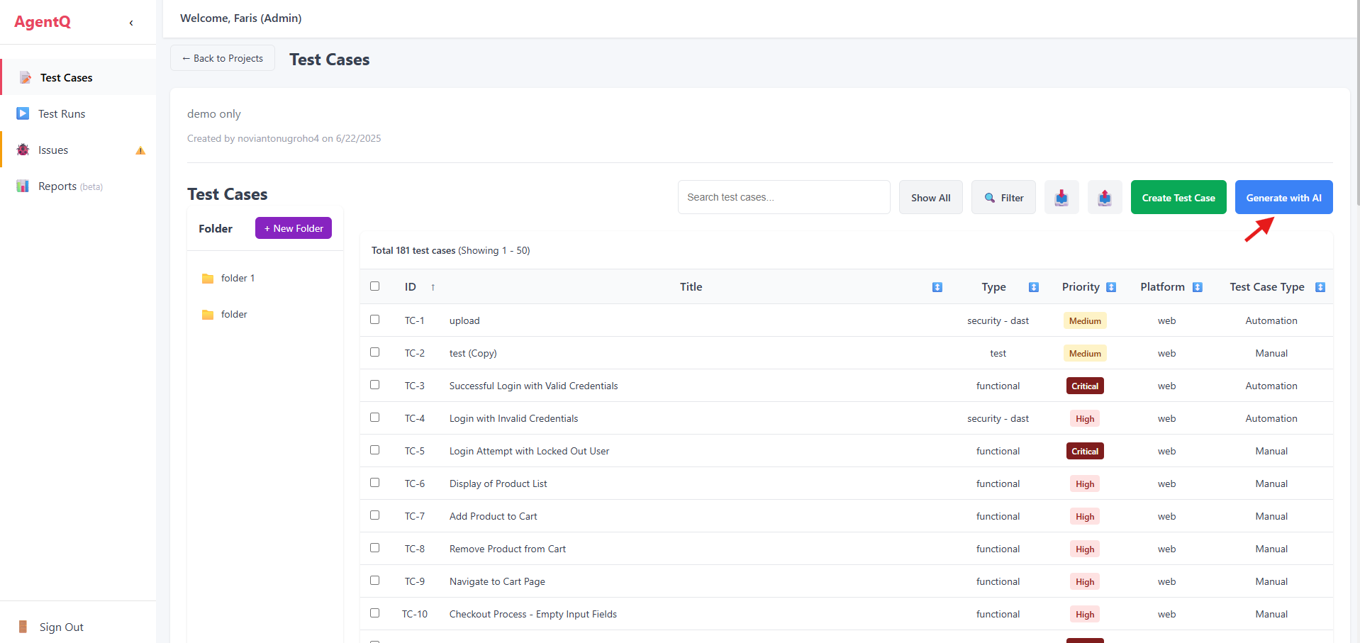 Generate with AI Button